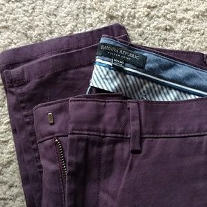 Burgundy skinny chinos. 30x30.